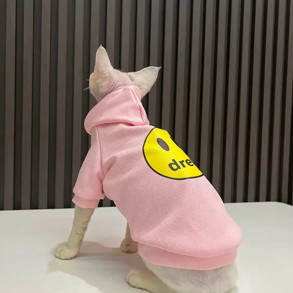 Smiley Face Hoodie for Sphynx