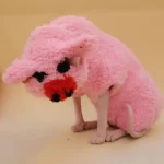 Hand-knitted Onesies for Sphynx Pink Pig Coral Fleece Fabric