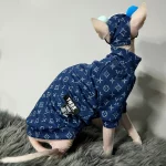 Denim Louis Vuitton T-shirt for Sphynx Cat