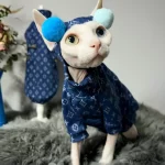 Denim Louis Vuitton T-shirt for Sphynx Cat