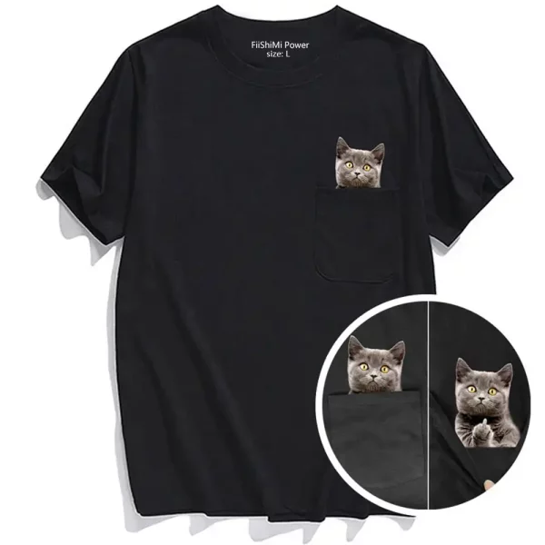 Lustiges Katzen-Taschen-T-Shirt