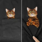 Maglietta tascabile Funny Cat