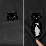 Funny Cat Pocket T-Shirt