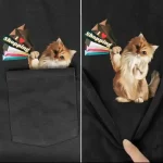Funny Cat Pocket T-Shirt