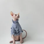 Cotton Breathable Striped Shirt for Sphynx