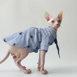 Cotton Breathable Striped Shirt for Sphynx