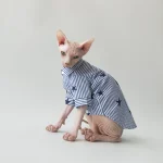 Cotton Breathable Striped Shirt for Sphynx