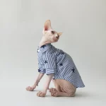 Cotton Breathable Striped Shirt for Sphynx