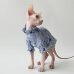 Cotton Breathable Striped Shirt for Sphynx