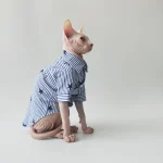 Cotton Breathable Striped Shirt for Sphynx