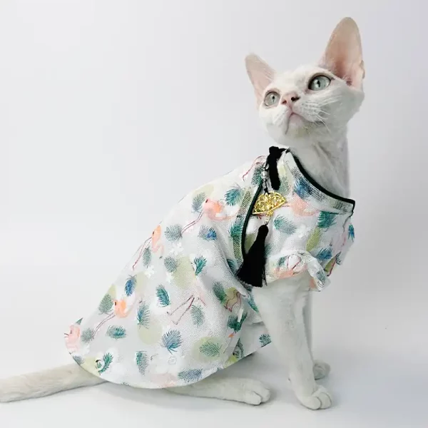 Flamingo Cheongsam for Hairless Cat