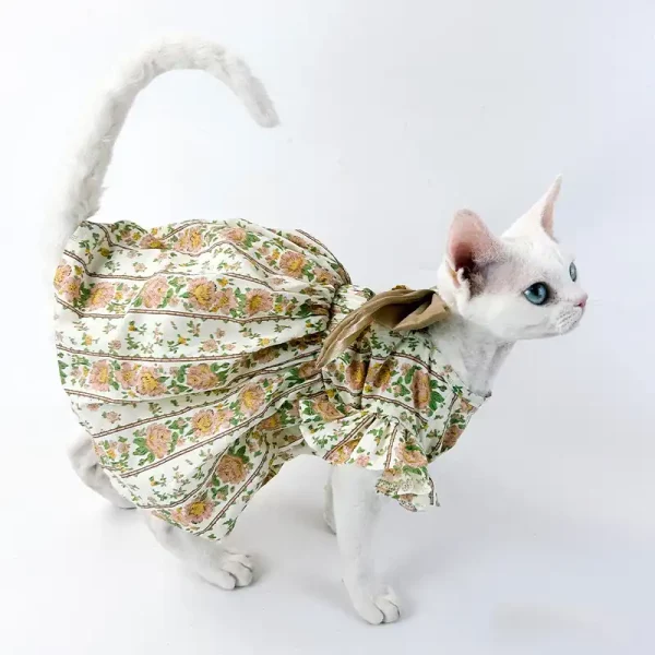 Rustic Bow Knot Backless Dress for Sphynx