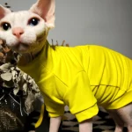 Yellow Dinosaur Costume Set for Sphynx