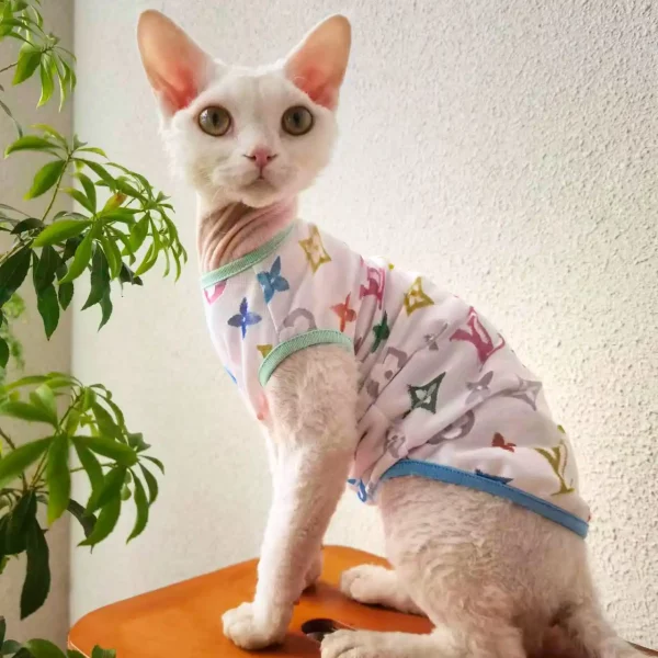 Colorful Louis Vuitton Tank Tops for Cats