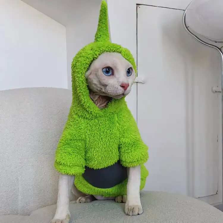 Cute Teletubbies Sweaters for Sphynx Cats - Green