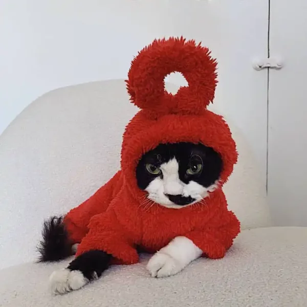 Camisolas Cute Teletubbies para Gatos Sphynx - Vermelho