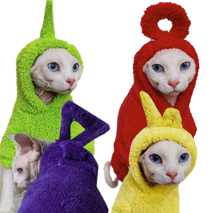 Pulls mignons des Teletubbies pour les chats Sphynx