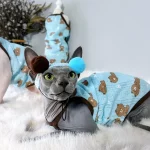 Cotton Mesh Breathable Blue Camisole for Sphynx