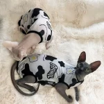 Cow Style Breathable Summer Onesie for Sphynx