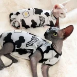 Cow Style Breathable Summer Onesie for Sphynx