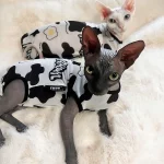 Cow Style Breathable Summer Onesie for Sphynx