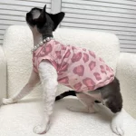 Pink Leopard Tank Tops for Sphynx, Devon Rex