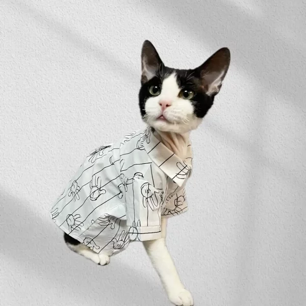 Pure Cotton T-shirt for Sphynx Cats, Devon Rex