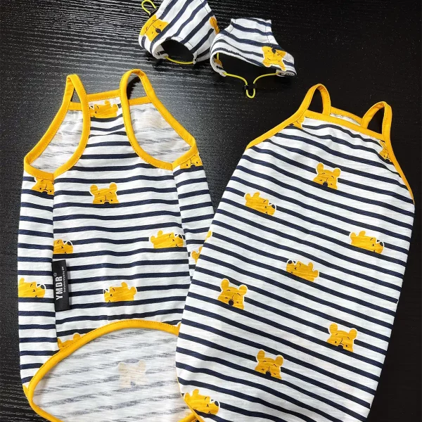 Striped Pooh Tank Tops for Sphynx