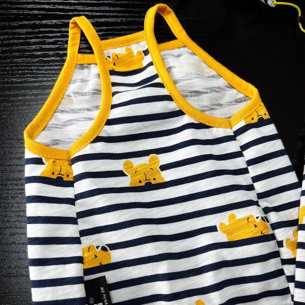 Striped Pooh Tank Tops for Sphynx