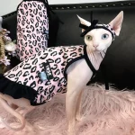 Black Pink Leopard Tank Top for Sphynx