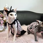 Black Pink Leopard Tank Top Dress for Sphynx