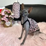 Black Pink Leopard Tank Top for Sphynx