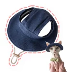 Bucket Hat with Ear Hole for Cats - Dark blue