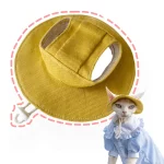 Bucket Hat with Ear Hole for Cats - Ginger yellow