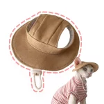 Bucket Hat with Ear Hole for Cats - Khaki