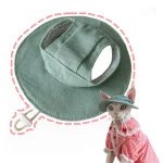 Bucket Hat with Ear Hole for Cats - Lake green