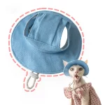Bucket Hat with Ear Hole for Cats - Sky blue