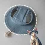 Bucket Hat with Ear Hole for Cats - denim#2