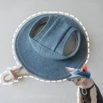 Bucket Hat with Ear Hole for Cats - denim#3