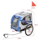 Cat Bike Trailer Stroller, Pet Stroller Bicycle Carrier - Blue