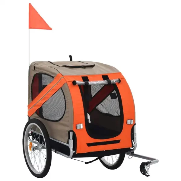 Cat Bike Trailer Stroller, Pet Stroller Bicycle Carrier - Orange