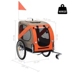 Cat Bike Trailer Stroller, Pet Stroller Bicycle Carrier - Orange