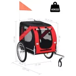 Cat Bike Trailer Stroller, Pet Stroller Bicycle Carrier - Red