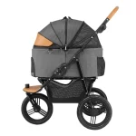 Pet Cat Stroller 3 Wheel Foldable Travel Jogger Cat Stroller with Detachable Carrier