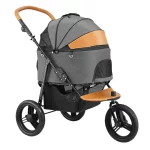 Pet Cat Stroller 3 Wheel Foldable Travel Jogger Cat Stroller with Detachable Carrier - Without handle