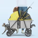 Pet Stroller for Cats Large 4 Wheels Foldable Non-detachable Cat Stroller