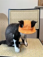 Tie-Dye Cotton Bull Sunscreen Bucket Hat - Orange