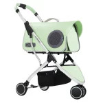 Cat Stroller with Detachable Removable Carrier - Green