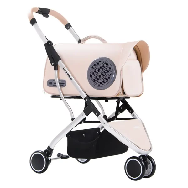 Cat Stroller with Detachable Removable Carrier - Pink