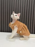 Corduroy Lace Dress for Kittens - Orange